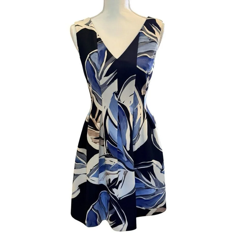 Vince Camuto Floral Sleeveless Scuba Fit & Flare Dress, Size 4 - Picture 3 of 7